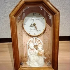 ウエディング風 可愛いうさぎの置き時計 HALLO ORIGINAL