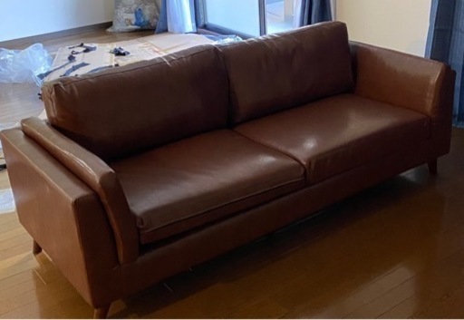 タンスのゲン購入　ソファー（3人掛け  ヴィンテージレザー風）