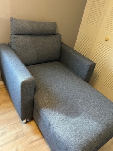 IKEA　ソファ　1人がけ　寝椅子　グレー