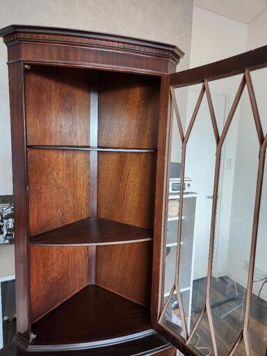 英国アンティーク コーナー飾り棚 キャビネット GMIS260○西洋