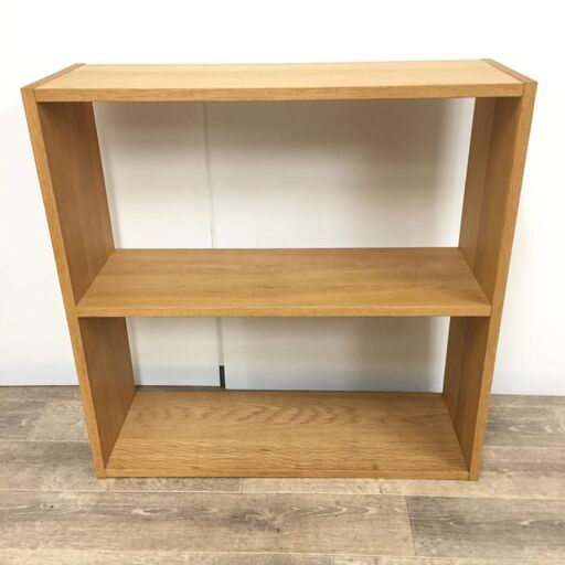 MUJI/無印良品 スタッキングシェルフ ワイド 2段  ライトブラウン フラッシュ構造 24c菊TK
