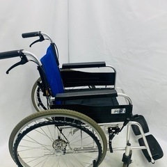 【動作良好】MIKI ミキ BALシリーズ BAL-1 自走式 車椅子 軽量 折り畳み 自走介助兼用 耐荷重100キロ 介護 介助 ブルー 中古品