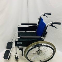 【動作良好】MIKI ミキ BALシリーズ BAL-1 自走式 車椅子 軽量 折り畳み 自走介助兼用 耐荷重100キロ 介護 介助 ブルー 中古品