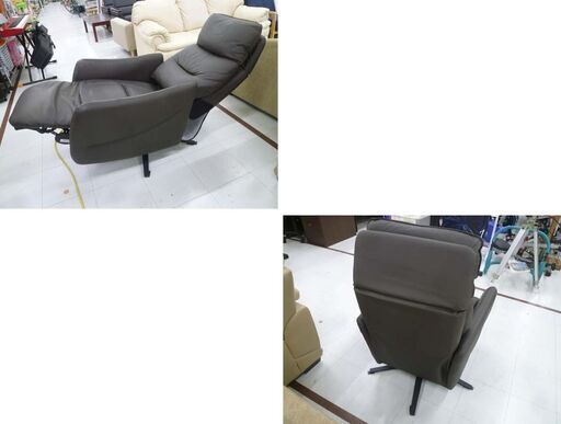 ニトリ 電動リクライニングソファ 2モーター LE01 牛革 ダークブラウン