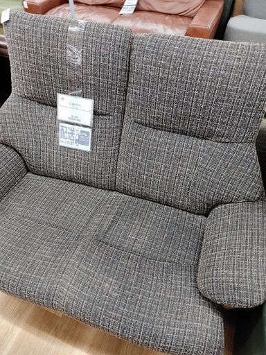2人掛けソファー グレー チェック Basquiat 2人掛けチェック柄ソファ