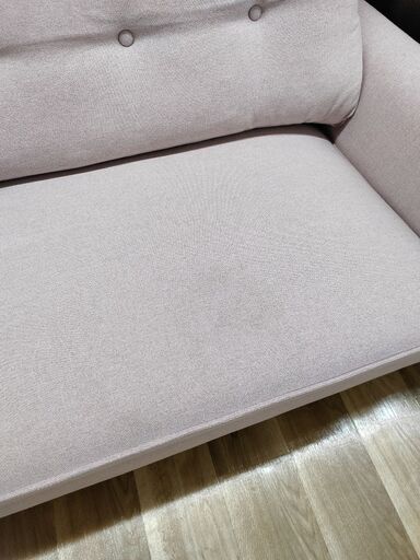 ニトリ 2人掛けソファー ライトピンク ヨゴレあり - 2人掛けソファ 