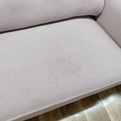 ニトリ　2人掛けソファー　ライトピンク　ヨゴレあり