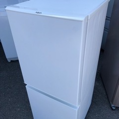 福岡市内配送設置無料　2021年式　AQUA 126L 2ドアノンフロン冷蔵庫 オリジナル ホワイト AQR-13E8 W