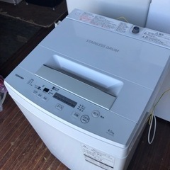 福岡市内配送設置無料 東芝 全自動洗濯機 4.5kg ピュアホワイト AW-