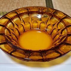 昭和レトロ・ブラウンガラス製灰皿