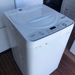 福岡市内配送設置無料　2020年式　シャープ SHARP 全自動洗濯機 幅56.5cm(ボディ幅52.0cm) 5.5kg ステンレス槽 ホワイト系 ES-GE5D-W