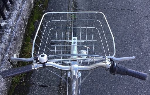 整備済＞シティサイクル 27インチ自転車・シルバー LEDオートライト