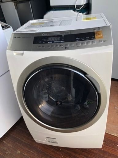 福岡市内配送設置無料　シャープ 洗濯乾燥機 ドラム式 プラズマクラスター搭載 10Kg 左開き ゴールド ES-ZP1-NL