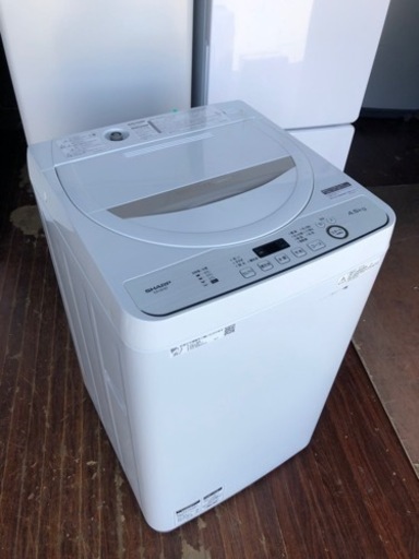 福岡市内配送設置無料　2020年式　ES-GE4D-C 全自動洗濯機 ベージュ系 [洗濯4.5kg /乾燥機能無 /上開き]