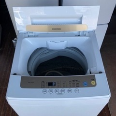 福岡市内配送設置無料　2021年式　アイリスオーヤマ 洗濯機 5kg 全自動 風乾燥 お急ぎコース ステンレス槽 ホワイトシルバー IAW-T502E