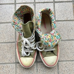 converse 23.5cm 靴 スニーカー コンバース 花柄...