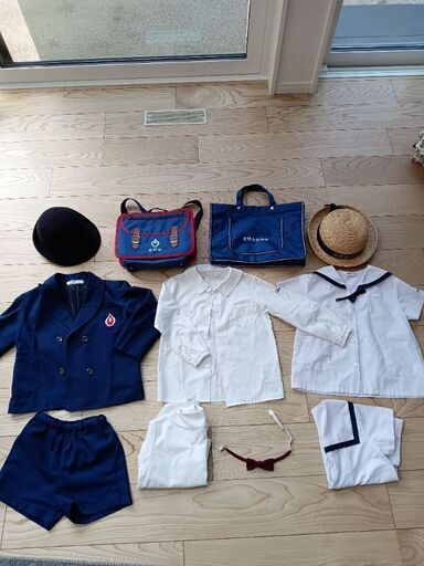 光明台幼稚園　制服　帽子　体操服　靴　体操服袋　スモック　エプロン　　コップ