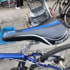 クロスバイク　７００ｘ２８ｃ　3x8変速　フレーム　アルミ　青　配達可能