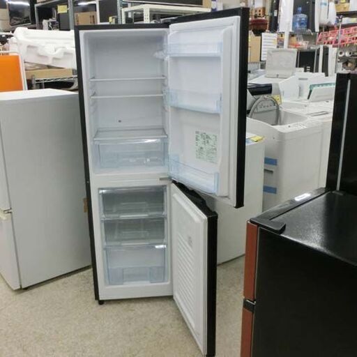 冷蔵庫 162L 2021年製 アイリスオーヤマ IRSE-16A-B ブラック 黒 2ドア