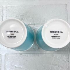 ティファニー Tiffany& Co. エブリデイ オブジェクト ペアセット 紙コップ風 ボーンチャイナ ペーパーカップ コーヒーカップ【保管品】☆ 白石店 