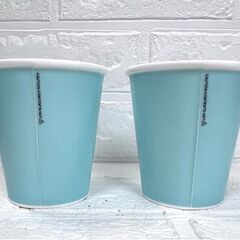 ティファニー Tiffany& Co. エブリデイ オブジェクト ペアセット 紙コップ風 ボーンチャイナ ペーパーカップ コーヒーカップ【保管品】☆ 白石店 