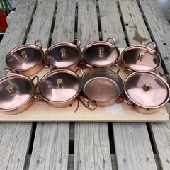 TAYLI純銅製 8点セット純銅鍋 調理器具 日本製中古です。