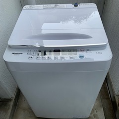 ハイセンス 洗濯機 HW-E4504 2021年製4.5kg 美品！