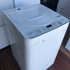 2020年式　シャープ SHARP 全自動洗濯機 幅56.5cm(ボディ幅52.0cm) 5.5kg ステンレス槽 ホワイト系 ES-GE5D-W