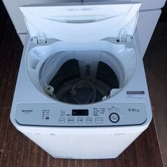 2020年式　シャープ SHARP 全自動洗濯機 幅56.5cm(ボディ幅52.0cm) 5.5kg ステンレス槽 ホワイト系 ES-GE5D-W