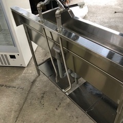 業務用 舟形シンク 1層シンク 1200×600×800mm 蛇口 付 蛇腹付 日本製