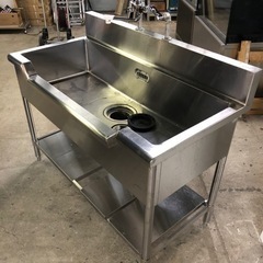 業務用 舟形シンク 1層シンク 1200×600×800mm 蛇口 付 蛇腹付 日本製