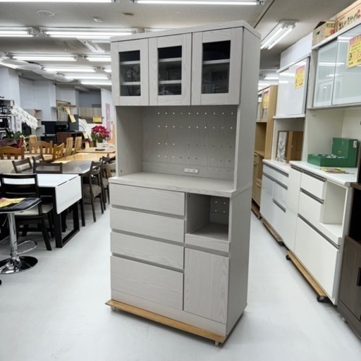 KaguBuy ヤミル 組立設置 食器棚 幅90 幅120 完成品 90cm 120cm 国産 