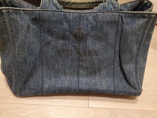 プラダ PRADA カナパ トート インディゴ ロゴ トートバッグ デニム