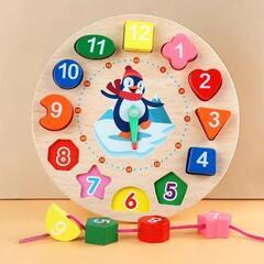 木製時計 おもちゃ 知育玩具