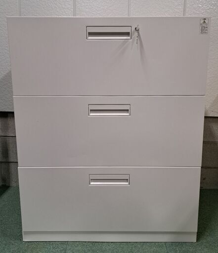 KOKUYO コクヨ 3段 キャビネット 書庫 収納棚 スチール ホワイト 幅90cm×奥行45cm×高さ111cm