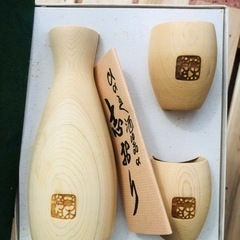 木曽工芸 徳利 日本製 木製 ひのき 丸 ぐい呑み 3点セット