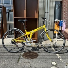 【美品‼️】チャリンクス 折りたたみ式クロスバイク《TERMES》 700×28C 自転車 シマノ6段変速 イエロー♪