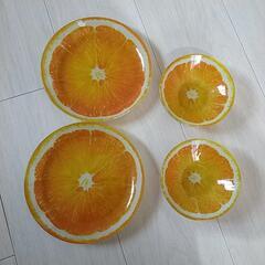 ガラスプレート　オレンジ