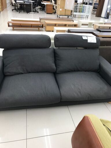 ★ジモティ割あり★  2人掛けソファ ダークグレー H85×D91×W190 クリーニング済み HJ2633