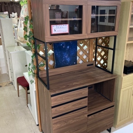 【セール開催中】USED キッチンボード木目　幅90cm
