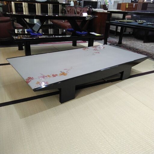 岐阜店限定MORISHIGE（モリシゲ）座卓 光月 布目錆絵ぶどうの図 展示品現状販売（キズ）