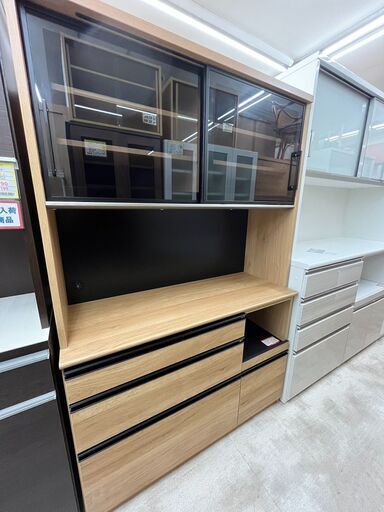 日本製2面レンジボード 古賀家具スチームオーブン対応 食器棚670