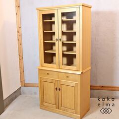 IDC OTSUKA(大塚家具)取り扱い、北海道旭川の老舗家具メーカー「上坂木材」より『杜』シリーズのカップボードです。オーク材のナチュラルな質感とシンプルなデザインは北欧スタイルにもオススメ！