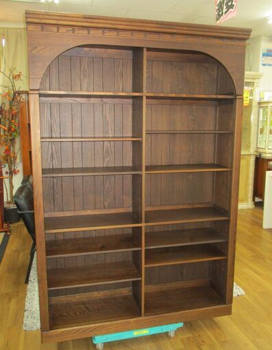 R333 木製 オープンラック、シェルフ、一体型大型棚、幅126cm Used