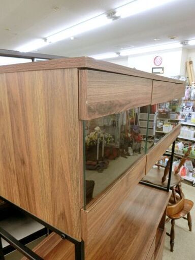 ■キッチンボード 120㎝ 棚板欠品 レンジボード 木目調 茶色 札幌 西区 西野店