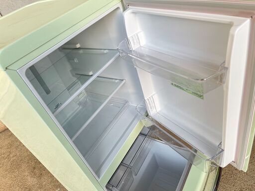 エディオン レトロ調 149L 冷蔵庫 一人暮らし ANG-RE151 グリーン エディオン 149ℓ冷蔵庫 ANG-RE151 2019年製 買取いたしました