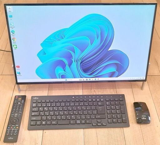 (ご成約ありがとうございました)富士通 ESPRIMO FH53/B1 23.8インチモニター一体型PC 軽快処理仕様 地デジ/BS/CSテレビ視聴OK Windows11 SSD250GB 8GBメモリ搭載