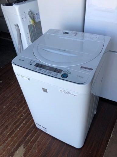 福岡市内配送設置無料 2020年式 ＳＨＡＲＰ 洗濯機 ＥＳ－Ｇ４Ｅ７－ＫＷ 4.5ｋｇ 単身 おしゃれ着 - 洗濯機