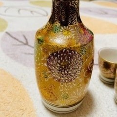 【九谷焼】　花瓶2名とセラミックワインカップ5名セット