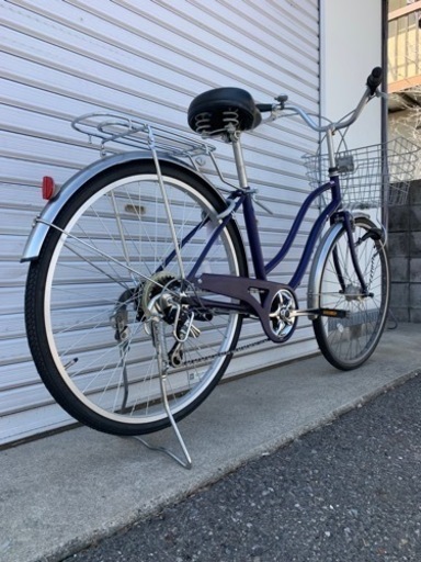 ☆前後タイヤ新品☆ 26型 6S LEDオートライトシティーサイクル 防犯登録料